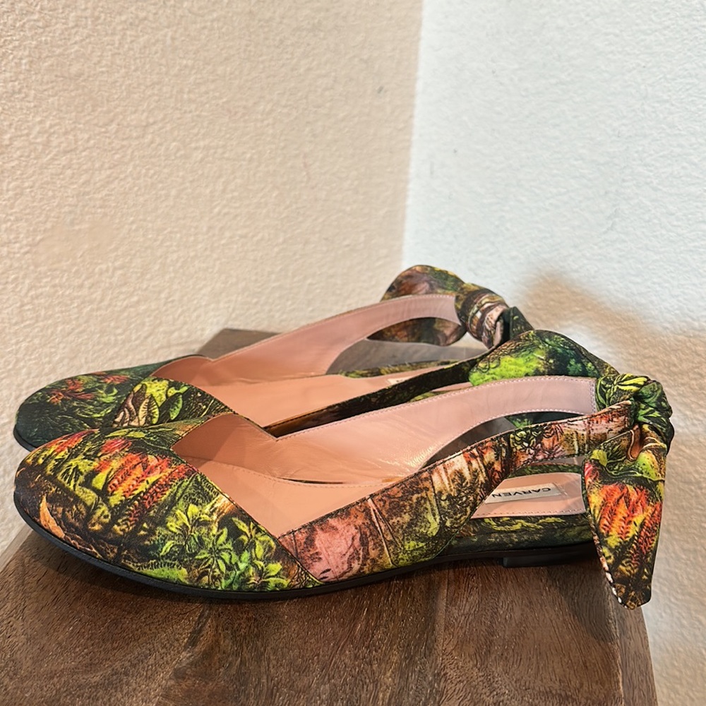CARVEN Printed Satin Slingback Flats Size EUR 40 US 9 - Picture 5 of 12